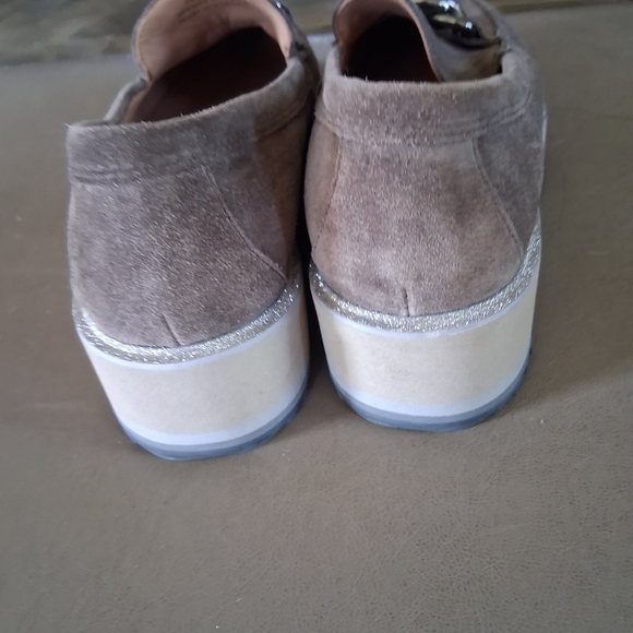 Johnston & Murphy Brown Suede Loafers with Chain Accent - Picture 3 of 5